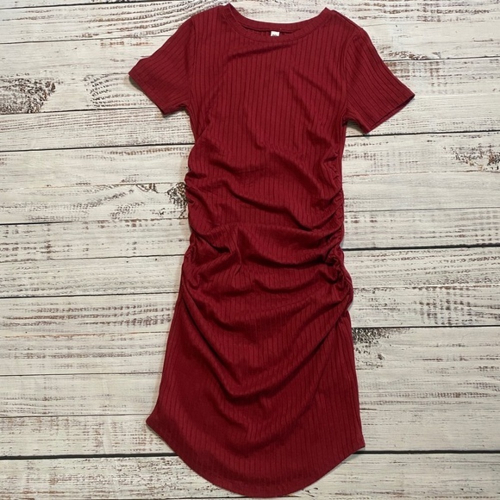 BP maroon scrunch dress